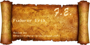 Fuderer Erik névjegykártya